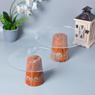 BD-9905 M-WOODEN BASE WITH ACRYLIC PLATE-25X25X12