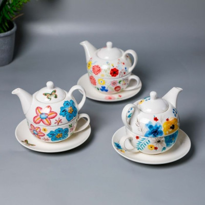 BR-52121-Teapot set, 300ml, mixed 2 colors, single color box