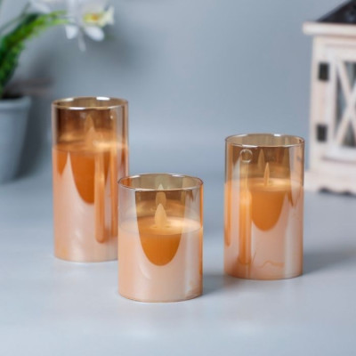BR-52132-Electronic Candle Gold size 7.5*10cm