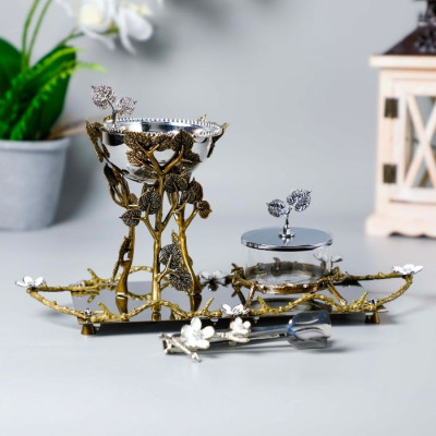 BR-52187-Incense burner set size 28*5cm Iron