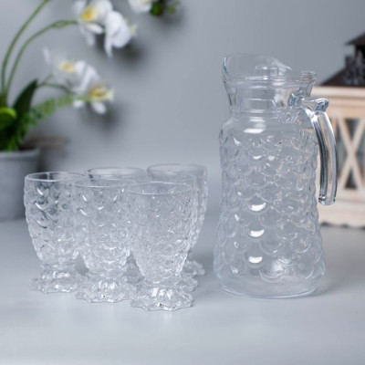 BR-52438 Glass Jug + 6pcs Cup