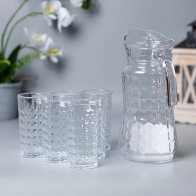 BR-52441 Glass Jug + 6pcs Cups