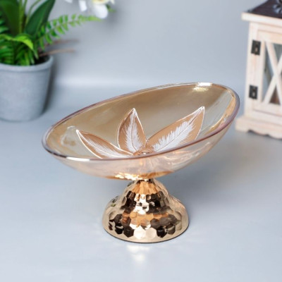 BR-52450 Glass Fruit Plate 32x18x15cm