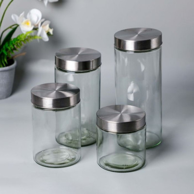 BR-52473- 4PCS Glass Canister