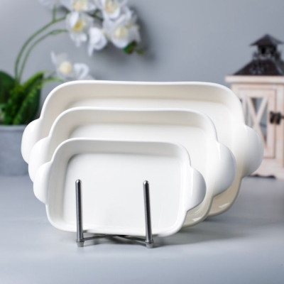 BR-52591-3PC ceramic plate, size 27*15+34*19,42*22cm