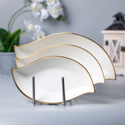 BR-52594 3PC ceramic plate, size 30+35+41.5cm
