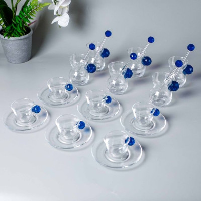 BR-54095-24pc glass cup saucer set