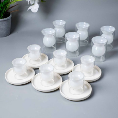 BR-54099-18pcs glass cup saucer set