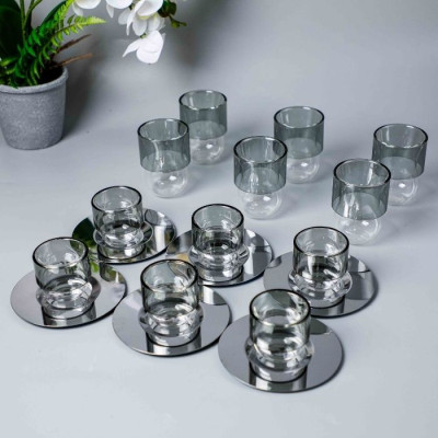 BR-54101-18pcs glass cup saucer set