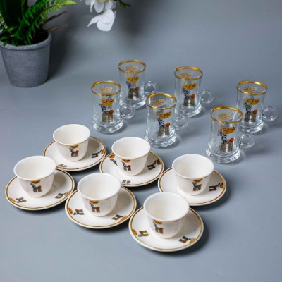BR-54103-18pcs glass cup saucer set