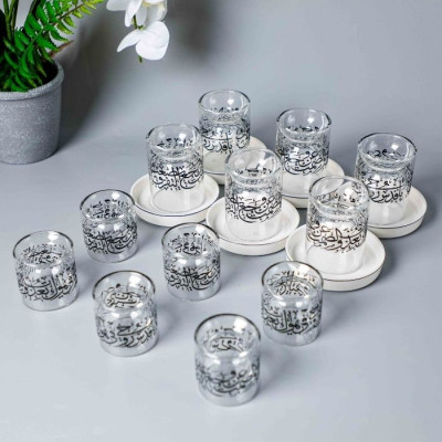 BR-54111 18pcs Glass Cup and Saucer Set