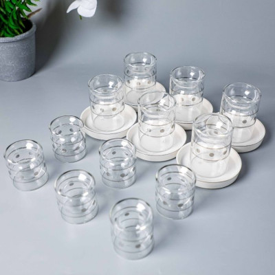 BR-54112-18pcs glass cup saucer set