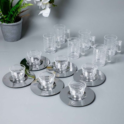 BR-54114-18pcs glass cup and saucer set