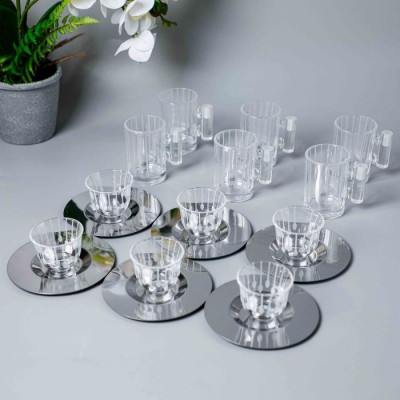 BR-54116-18pcs glass cup saucer set