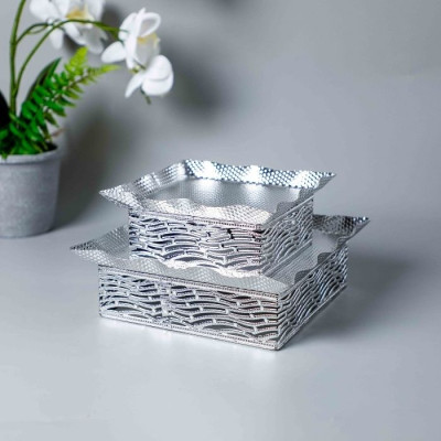 BR-54148 Silver Iron Tray Small