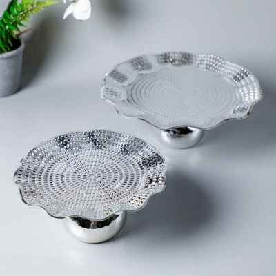 BR-54153 Silver Iron Tray Small