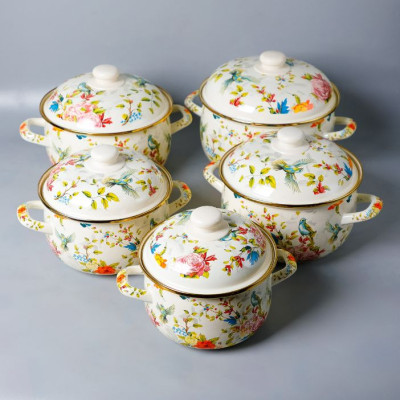 BR-55333 5pcs Enamel Pot