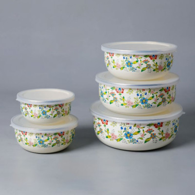 BR-55336 5pcs Enamel Pot