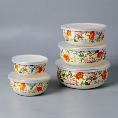 BR-55337 5pcs Enamel Pot