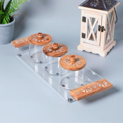 BD-9908 L-ACRYLIC TRAY WITH ACRYLIC BOX-47X15X12