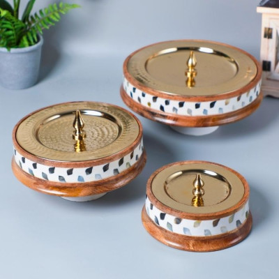 BD-9920 S-WOODEN ROUND BOX WITH METAL LID-17X17X12