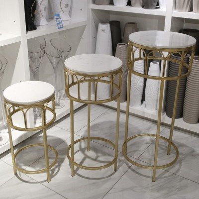 BR-28485 - 3pcs Marble Top Side Table