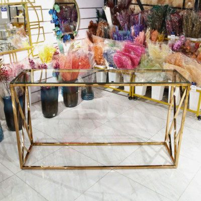 Kozy-2209-6 Console Table Glass Top 140x40x80cm