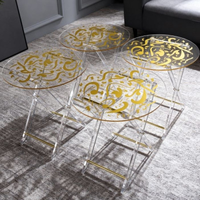 NC22-915 4pcs Acrylic Side Table with Stand